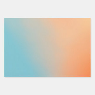 Feuille De Papier Cadeau Ciel bleu clair et orange