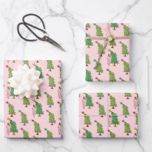 Feuille De Papier Cadeau Cindy-Lou Who et le Motif de l'arbre de Noël