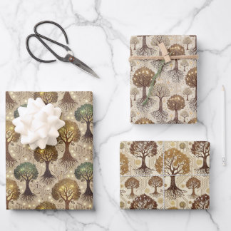 Feuille De Papier Cadeau Circuit Board and Trees Roots 