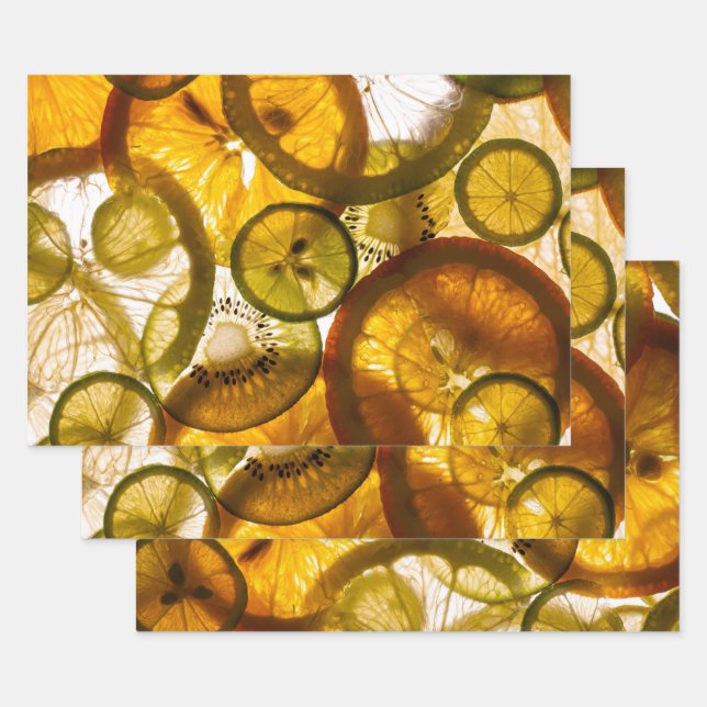 Feuille De Papier Cadeau Citron orange (Lot)