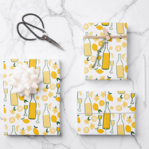 Feuille De Papier Cadeau Citronnade au Limoncello Citrons Anniversaire Réce