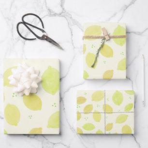 Feuille De Papier Cadeau Citrus Motif citron