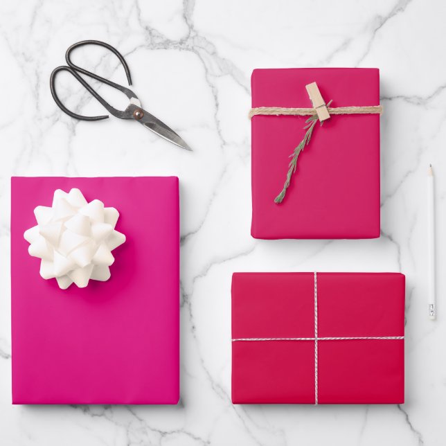 Feuille De Papier Cadeau Clair Purplish Debian Carmine rose nuances 3 tons (Recto)