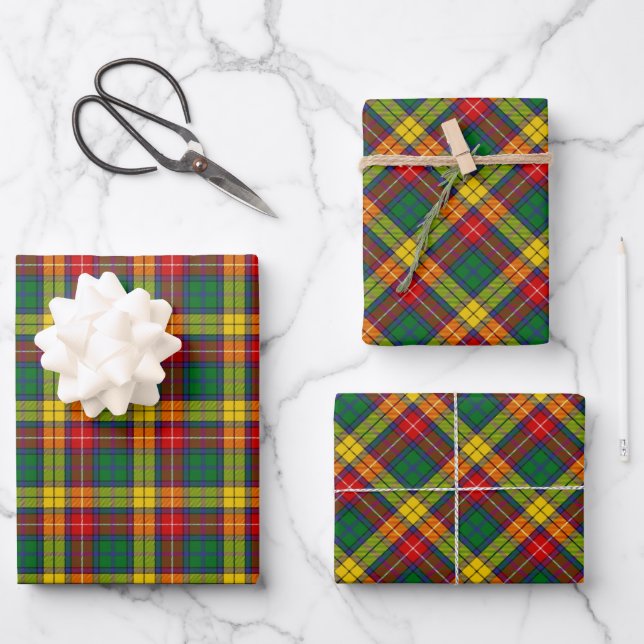 Feuille De Papier Cadeau Clan Buchanan Tartan (Recto)