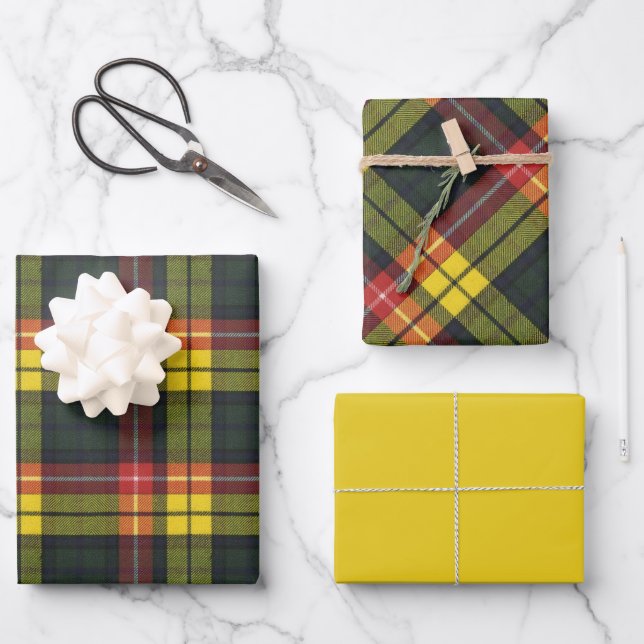 Feuille De Papier Cadeau Clan écossais de Buchanan Tartan (Recto)