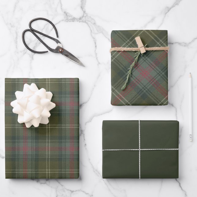 Feuille De Papier Cadeau Clan Tartan écossais du Sutherland (Recto)