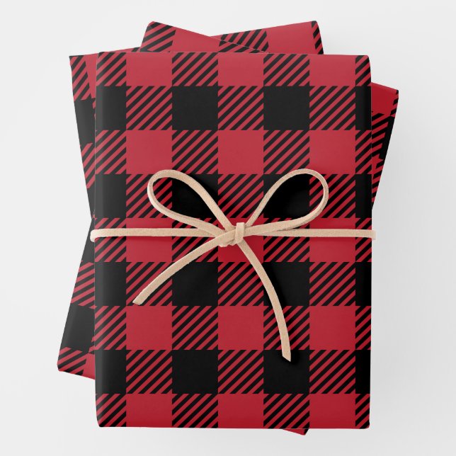 Feuille De Papier Cadeau Classic Lumberjack Check Pattern (En situation)