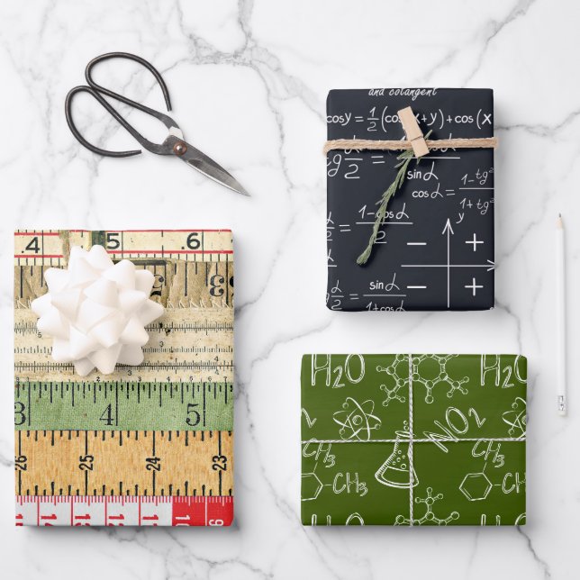Feuille De Papier Cadeau Classroom Set 3 Wrapping Paper Sheets (Recto)