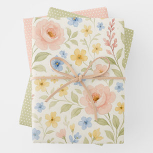 Feuille De Papier Cadeau Classy Shabby Chic Floral Motif