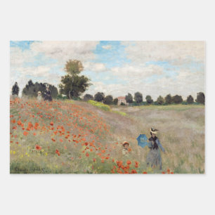 Feuille De Papier Cadeau Claude Monet - Champ de pavot
