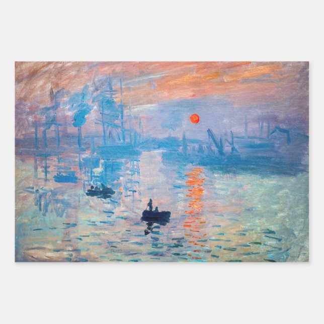 Feuille De Papier Cadeau Claude Monet - Impression, lever de soleil (Devant)