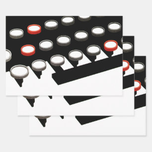 Feuille De Papier Cadeau Clavier de machine à écrire vintage pour entrepris