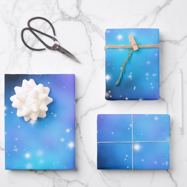Feuille De Papier Cadeau Clouages spatiaux Galaxy Starlight (Recto)