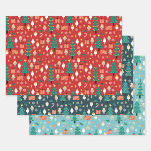 Feuille De Papier Cadeau Cockatiel de Noël
