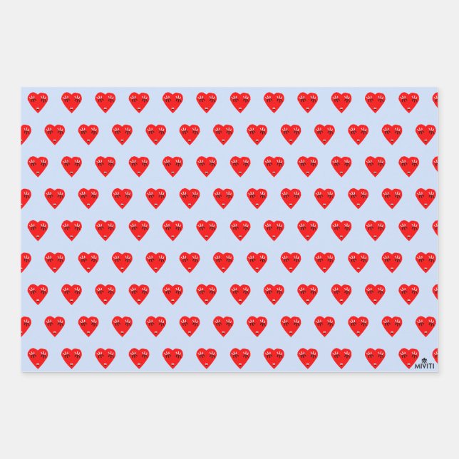 Feuille De Papier Cadeau Coeur d'amour (Devant)