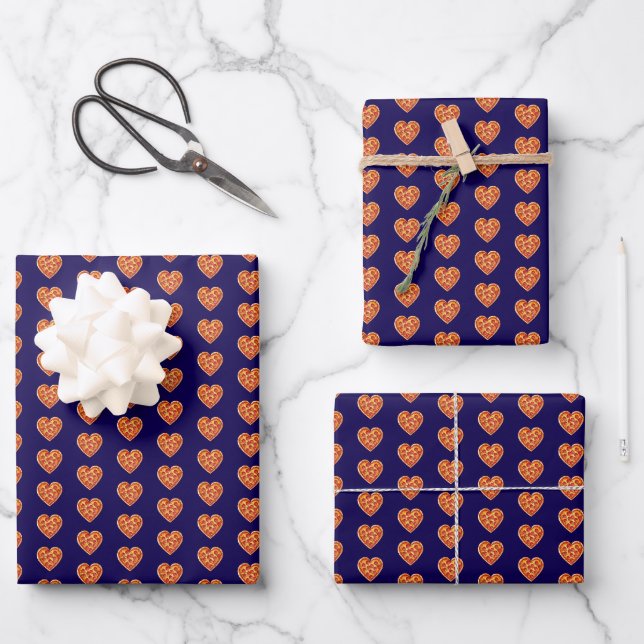 Feuille De Papier Cadeau Coeur Lover Pizza (Recto)