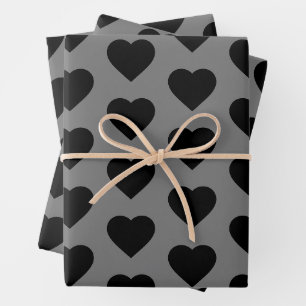 Feuille De Papier Cadeau Coeur noir Valentine Goth Love