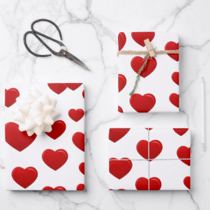 Feuille De Papier Cadeau coeur rouge valentin