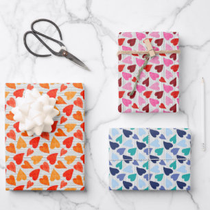 Feuille De Papier Cadeau Coeurs
