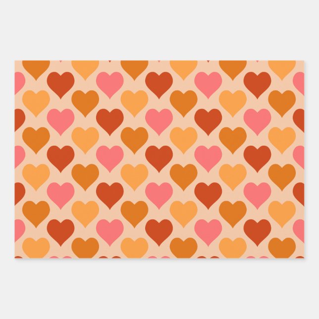 Feuille De Papier Cadeau Coeurs (Devant)