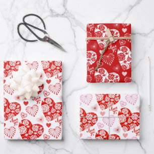 Feuille De Papier Cadeau Coeurs de la Saint Valentin