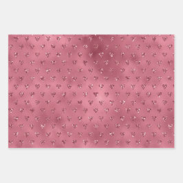 Feuille De Papier Cadeau Coeurs de Parties scintillant roux