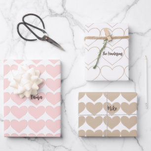 Feuille De Papier Cadeau Coeurs de pays personnalisés