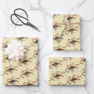 Feuille De Papier Cadeau Coeurs rouges mignons