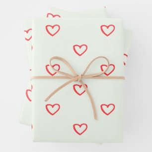 Feuille De Papier Cadeau Coeurs rouges Motif, mignonne, amour