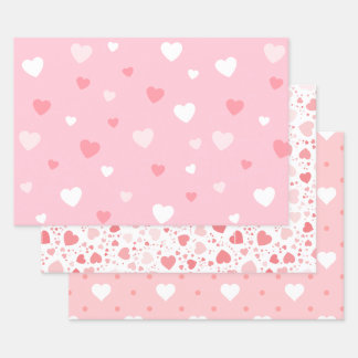 Feuille De Papier Cadeau Coeurs rougissants