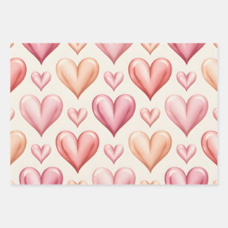 Feuille De Papier Cadeau Cœurs Rougissants