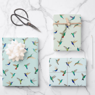 Feuille De Papier Cadeau Colibris tropicaux