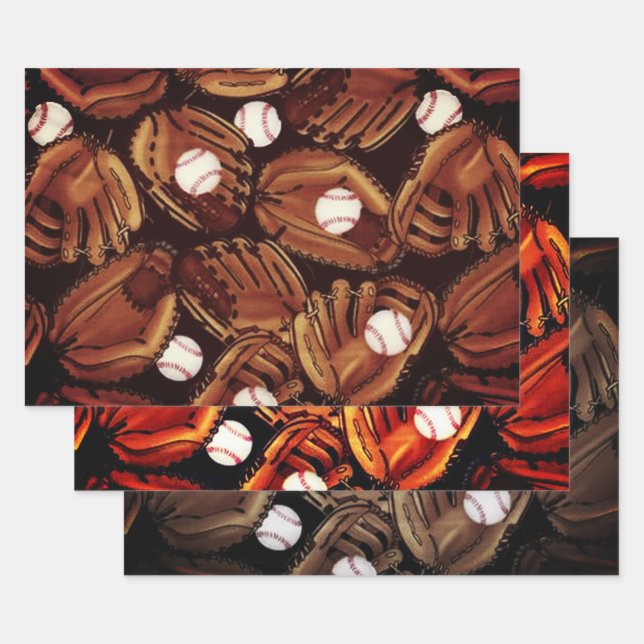 Feuille De Papier Cadeau Collection de baseball (Lot)