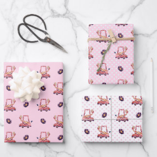 Feuille De Papier Cadeau Collection de girafe drôle - Rose