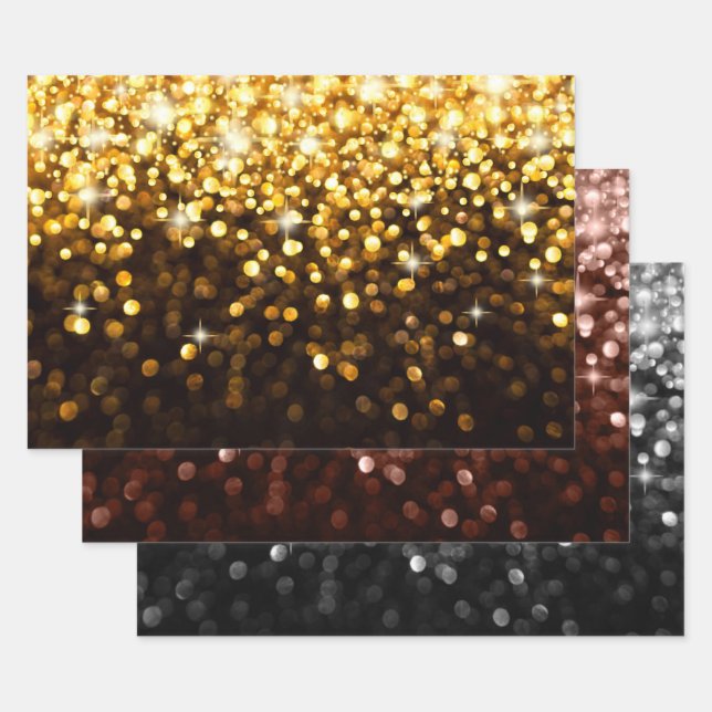 Feuille De Papier Cadeau Collection de Parties scintillant métalliques (Lot)