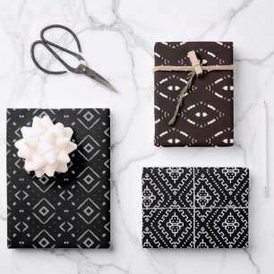 Feuille De Papier Cadeau Collection de tissus boueux modernes