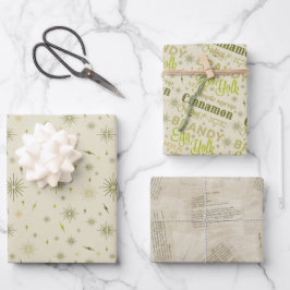 Feuille De Papier Cadeau Collection Eggnog - Avocado