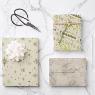 Feuille De Papier Cadeau Collection Eggnog - Avocado