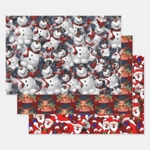 Feuille De Papier Cadeau Collection Enfants de Noël