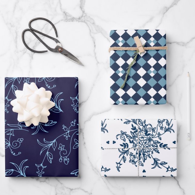 Feuille De Papier Cadeau Collection florale de tuiles espagnoles (Recto)