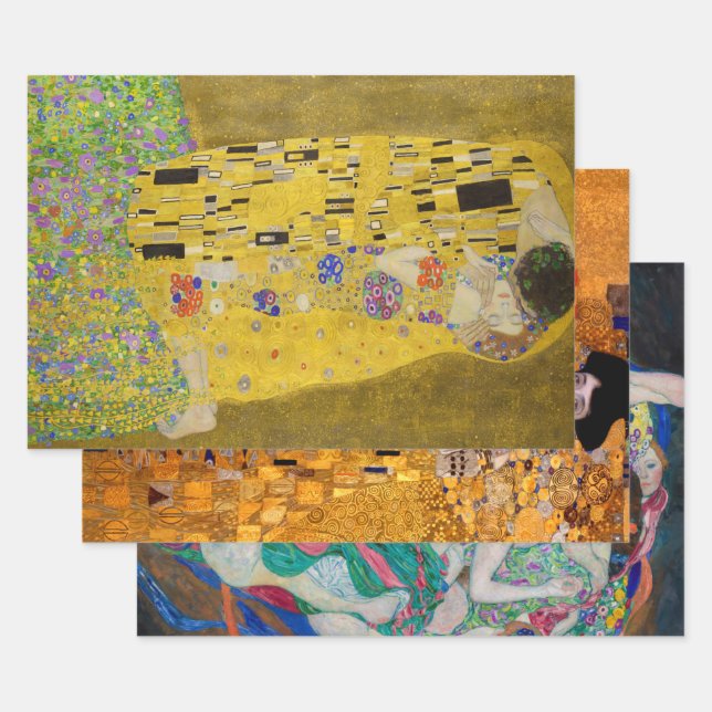 Feuille De Papier Cadeau Collection Gustav Klimt, Découpage (Lot)