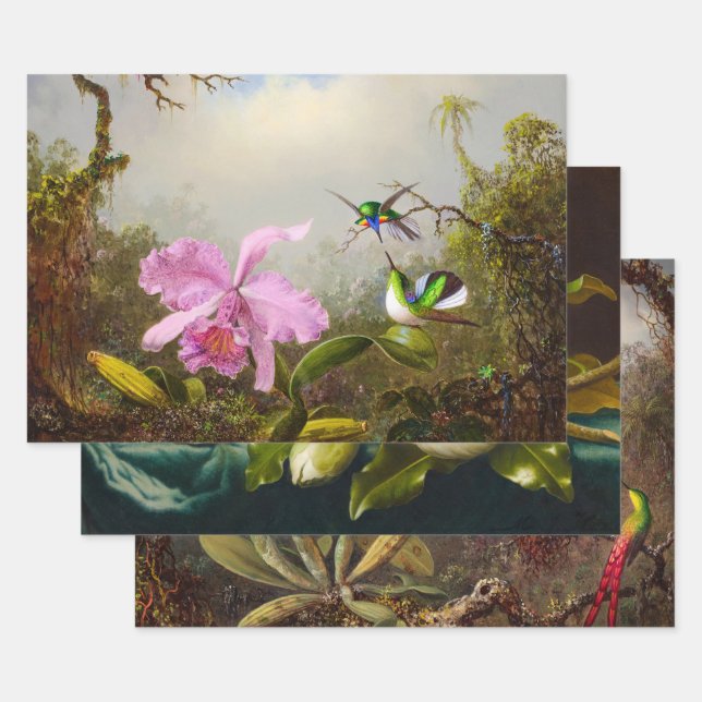 Feuille De Papier Cadeau Collection Martin Johnson Heade, Découpage (Lot)
