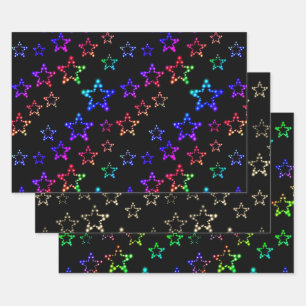 Feuille De Papier Cadeau Collection parties scintillant Stars
