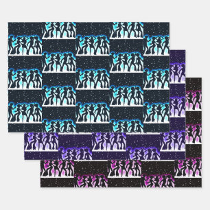 Feuille De Papier Cadeau Collection Retro Dance Party