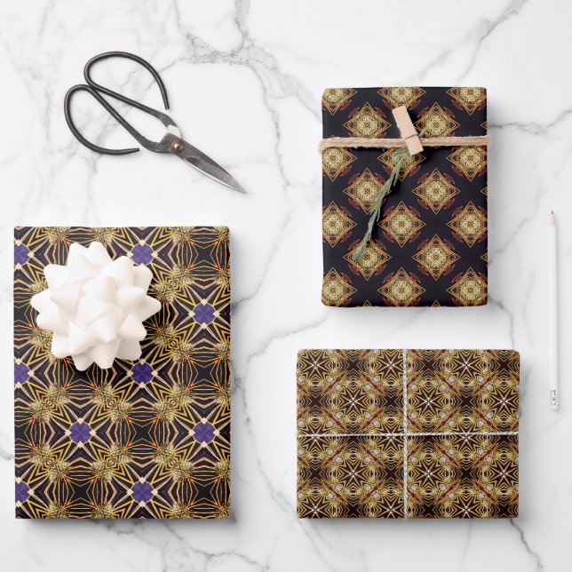 Feuille De Papier Cadeau Collection Royale Gold Design éblouissant (Recto)