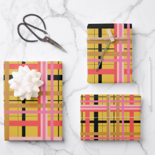 Feuille De Papier Cadeau Coloré moderne confortable Motif en Jaune