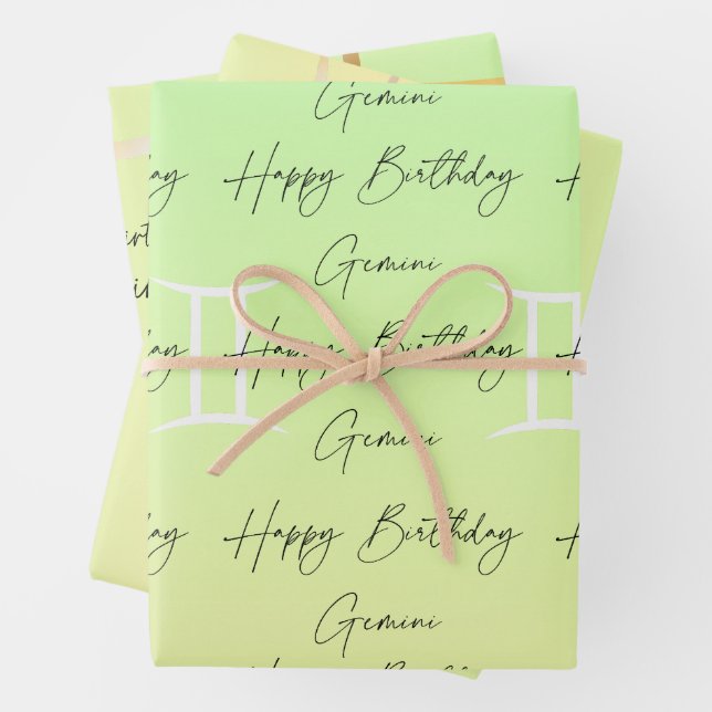 Feuille De Papier Cadeau Colorstrolgie Gemini Anniversaire (En situation)