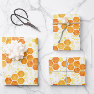 Feuille De Papier Cadeau Combe de miel brillant et gras