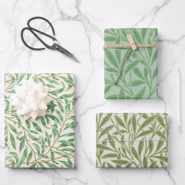 Feuille De Papier Cadeau Combinaison botanique William Morris (Recto)