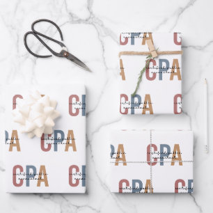 Feuille De Papier Cadeau Comptable public certifié Retro CPA